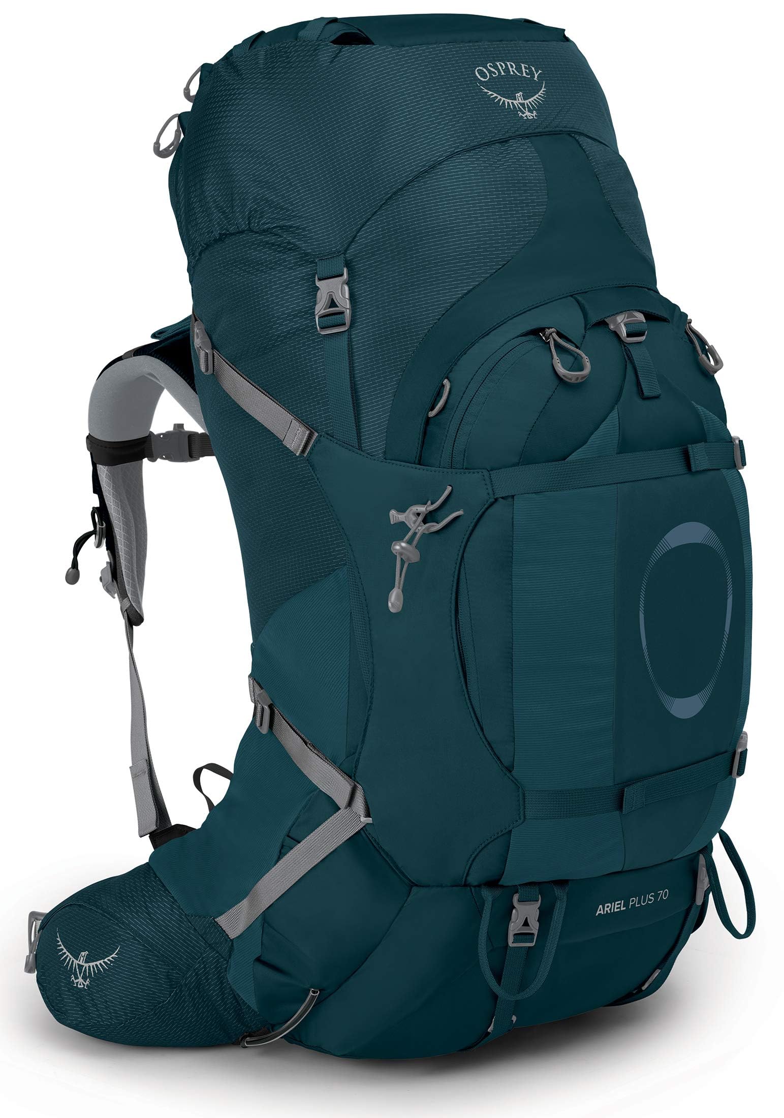 Osprey Ariel Plus 70L Womens Backpacking Backpack, Night Jungle Blue, WM/L