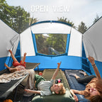 Portal 8 Person Family Camping Tent With Screen Porch, Weather Resistant Tunnel Tent With Rainfly, Large Family Tents For Outdoo