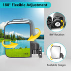 10L0L Golf Cart Mirror No Drilling Side Mirrors Universal For Club Car, Ezgo,Yamaha, Folding Side Rear View Mirrors Adjustable 1