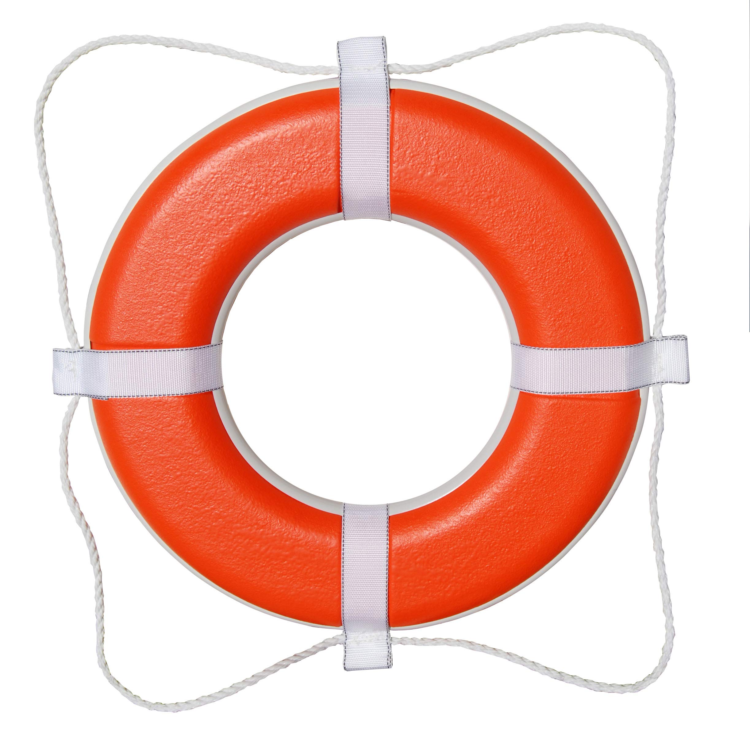 Taylor Made Products Vinyl Coated Foam Life Ring With White Grab Lines, White (20'')