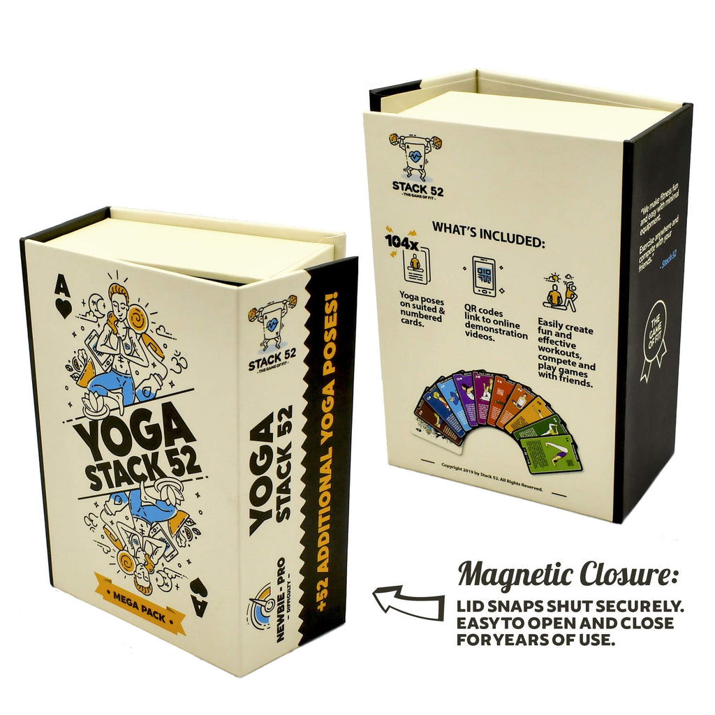 Stack 52 Yoga Exercise Cards: Designed By Certified Yoga Instructor. Video Instructions Included. Beginner To Advanced Poses And