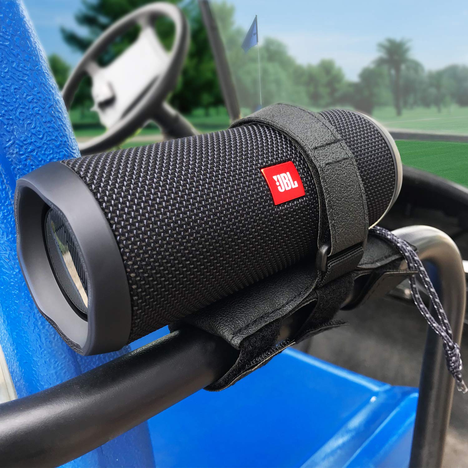 Homemount Portable Speaker Mount For Golf Cart Accessories - Adjustable Strap Fits Bluetooth Wireless Speaker Strap Attachment T