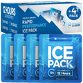 RIDGECOOL 4 Pack Large Reusable Ice Packs for Coolers, BPA-Free Freezer Packs for Cooler, Leakproof, Food Safe, Long Lasting, 9.