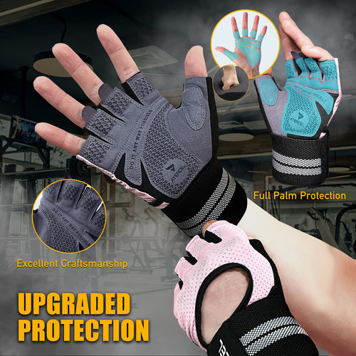 Atercel Fingerless Padded Palm Gloves Breathable With Wrist Support For Water Ski, Canoeing, Sailing, Jet Skiing, And Rowing For