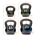 Yaheetech Kettlebell Sets 4 Piece Strength Training KettleBells Weight Set 5lb, 10lb, 15lb, 20lb Kettle Bell for Women & Men for