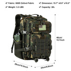 Hannibal Tactical 30L Molle Assault Pack, Tactical Backpack Military Army Camping Rucksack With Bottle Holder, 3-Day Pack, Us Wo