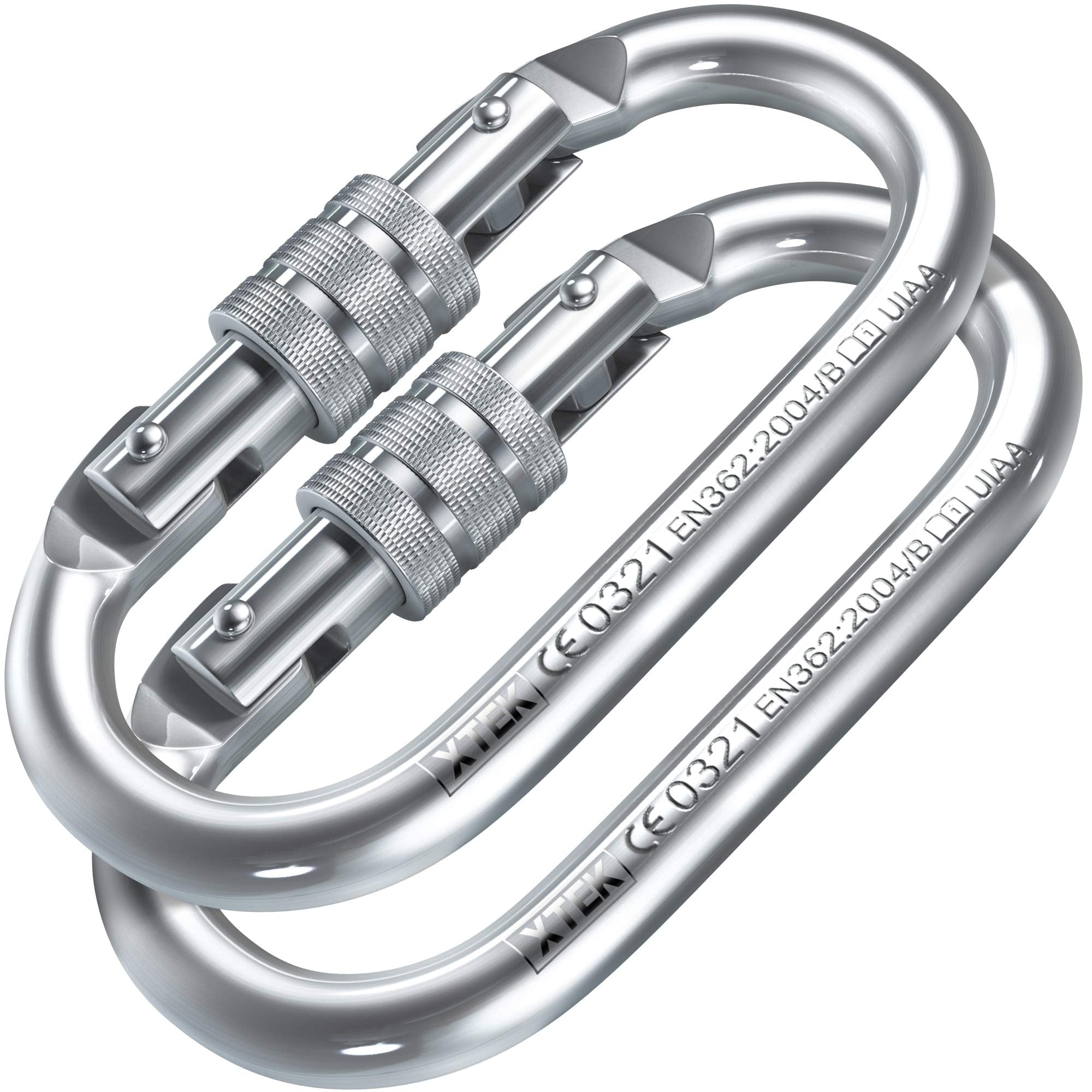25Kn Climbing Carabiner - Uiaa Ce Rated 5620Lb - Heavy Duty Twist Locking Carabiner Clip - Industrial Strength Large Steel Oval