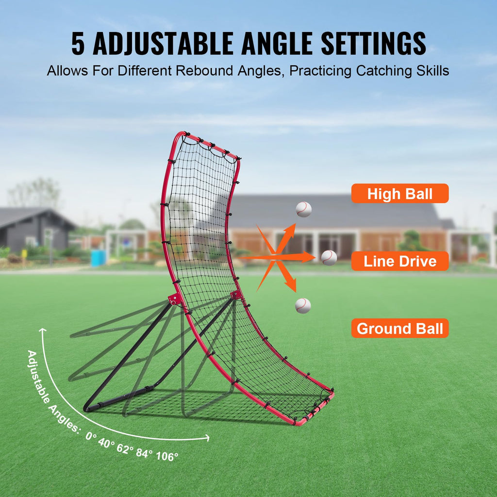 Vevor Baseball And Softball Rebounder Net 4X5.5 Ft Pitchback All Angle Fielding