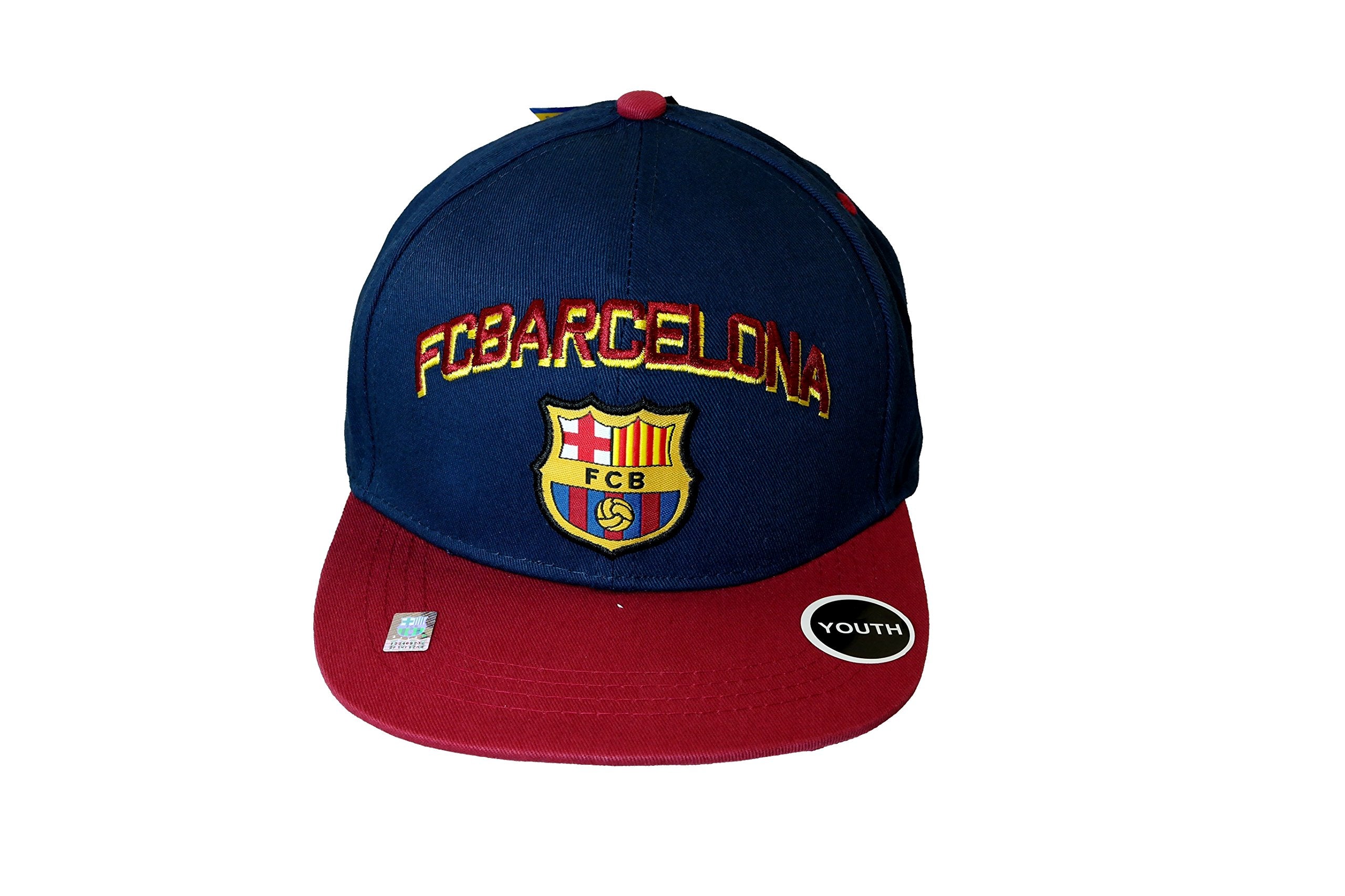 Compatible With Youth Kid Size Fc Barcelona Authentic Official Licensed Soccer Cap, Fcb One Size -020