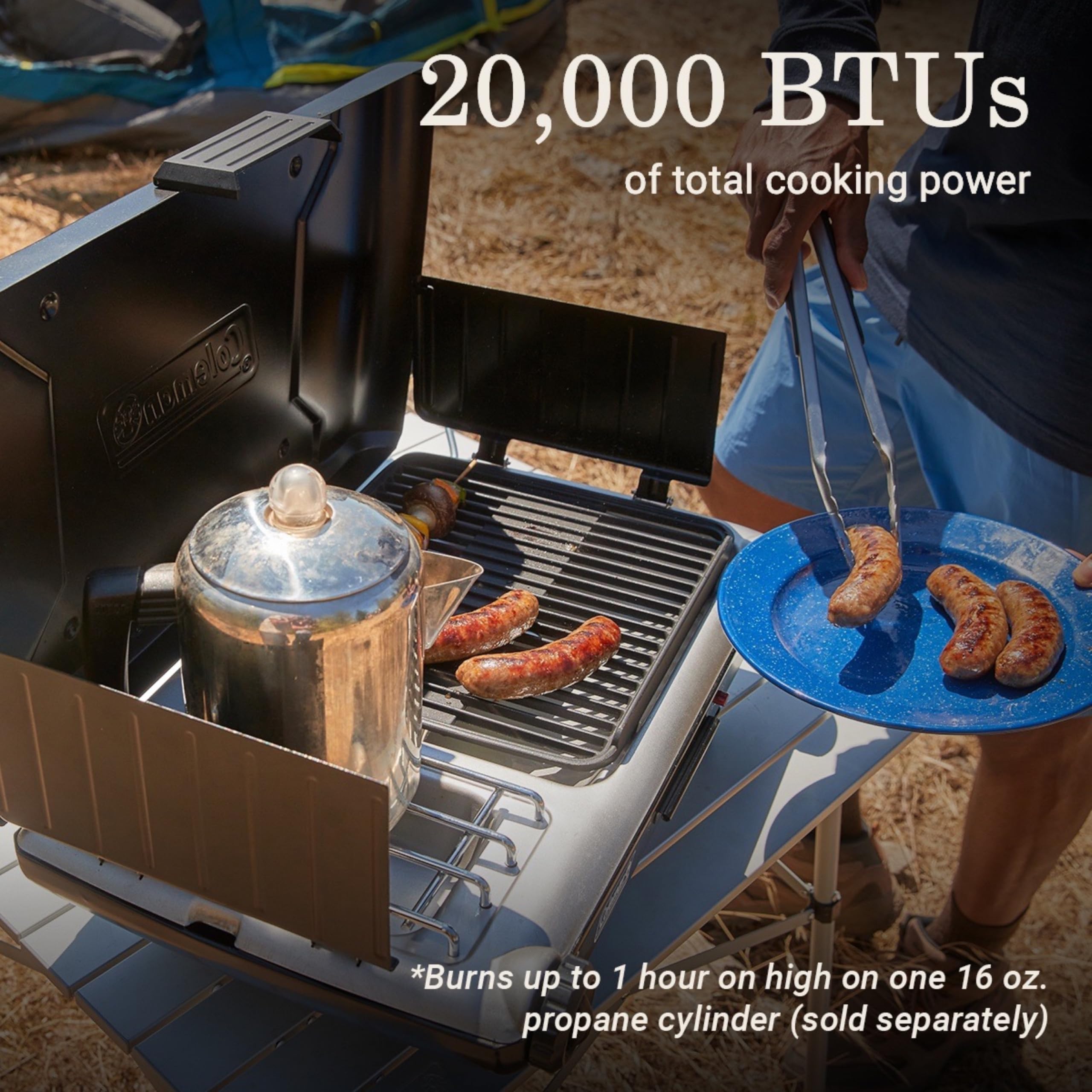 Coleman Tabletop 2-In-1 Grill & Stove With 2 Adjustable Burners, Propane Grill/Stove With Push-Button Starter, Wind Guards, Grea