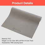 Primasole Yoga Mat With Carry Strap For Yoga Pilates Fitness And Floor Workout At Home And Gym 1/4 Thick (Earth Brown Gray Color
