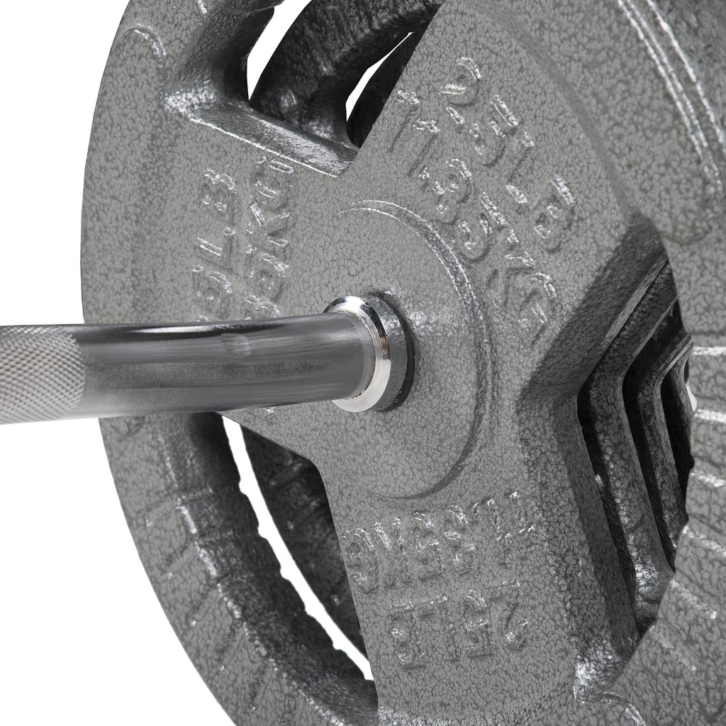 Signature Fitness 5Ft Stardard Barbell With Star Locks, Chrome