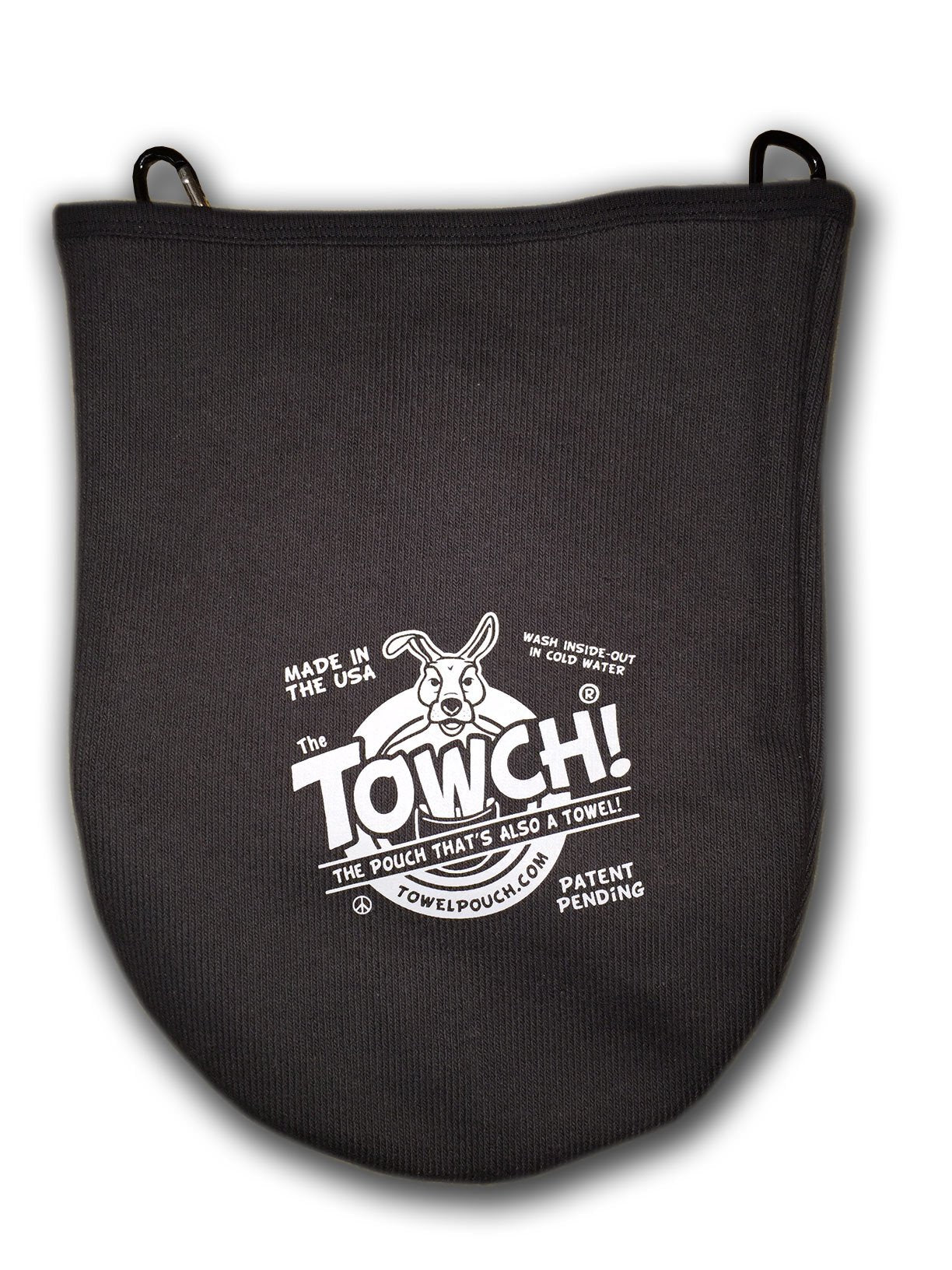 Towch Disc Golf Towel Pouch - 3 to 5 Disc Bag - Choice of 11 Colors - (Basic Black)