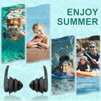 Kids Swimming Ear Plugs,3 Pairs Waterproof Reusable Silicone Child Swim Earplugs for Swimming Surfing Bathing Showering,Small Ch