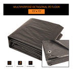 Alvantor Heavy Duty Tarp Waterproof 15'X15' Tarpaulin Ground Trailer With Rust Grommet Weather Resistant Cover Outdoor Camping 1
