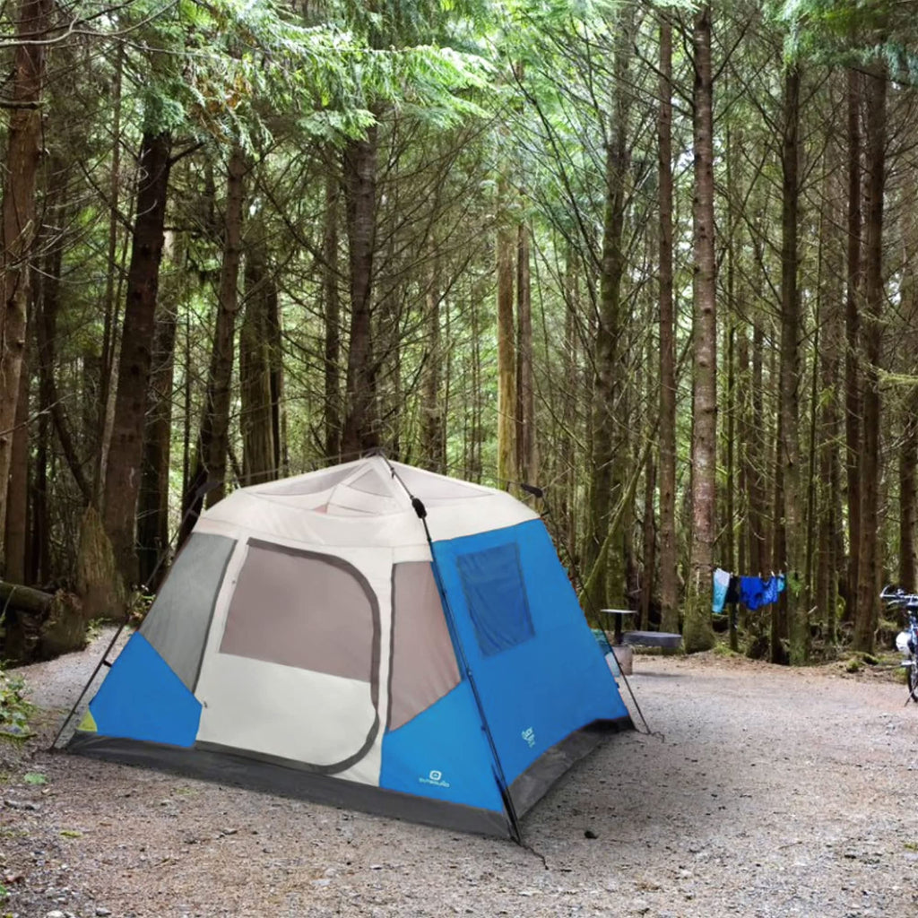 Outbound Quickcamp 6 Person 3 Season Lightweight Cabin Style Tent With A Heavy Duty 600 Mm Coated Rainfly, Front Canopy, And Car