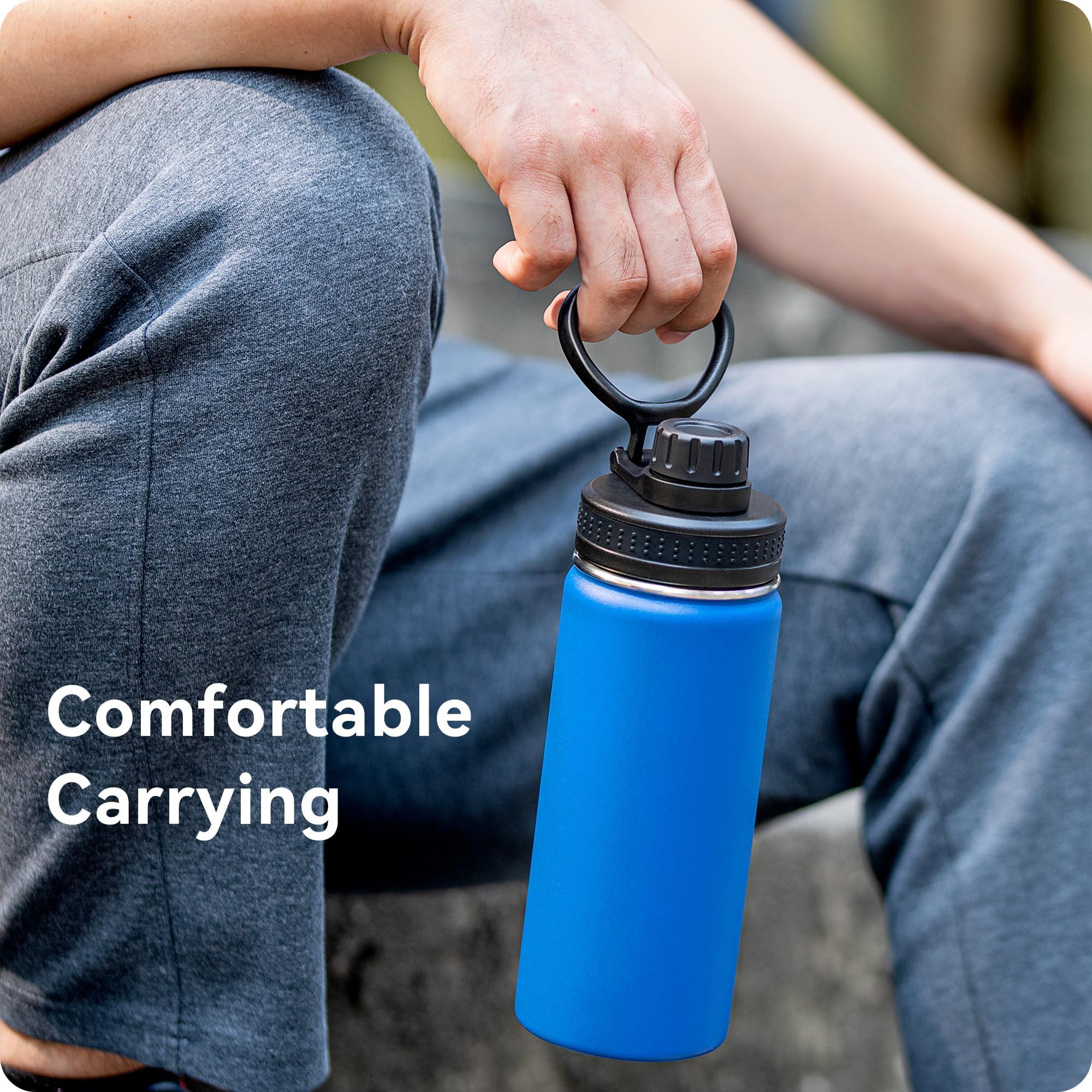 Prurex Spout Lid for Hydro Flask 12 16 18 22 32 40 64oz Wide Mouth Water Bottle,Replacement Lid for Hydroflask,Thermoflas,Iron F