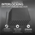 Fitvids Puzzle Exercise Mat With Eva Foam Interlocking Tiles For Mma, Exercise, Gymnastics And Home Gym Protective Flooring, 3/4
