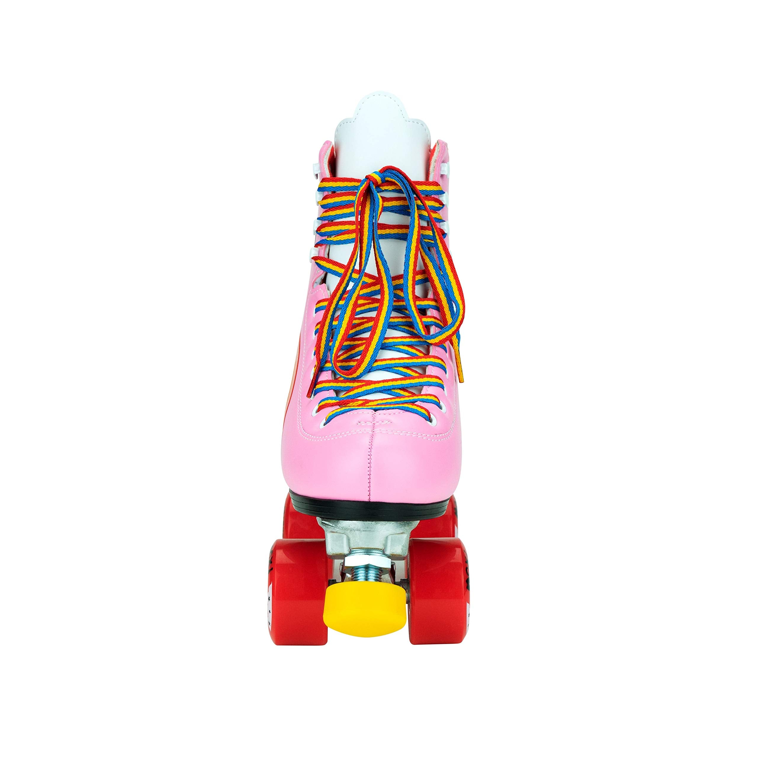 Moxi Skates - Rainbow Rider - Fun And Fashionable Womens Roller Skates | Pink Heart | Size 5