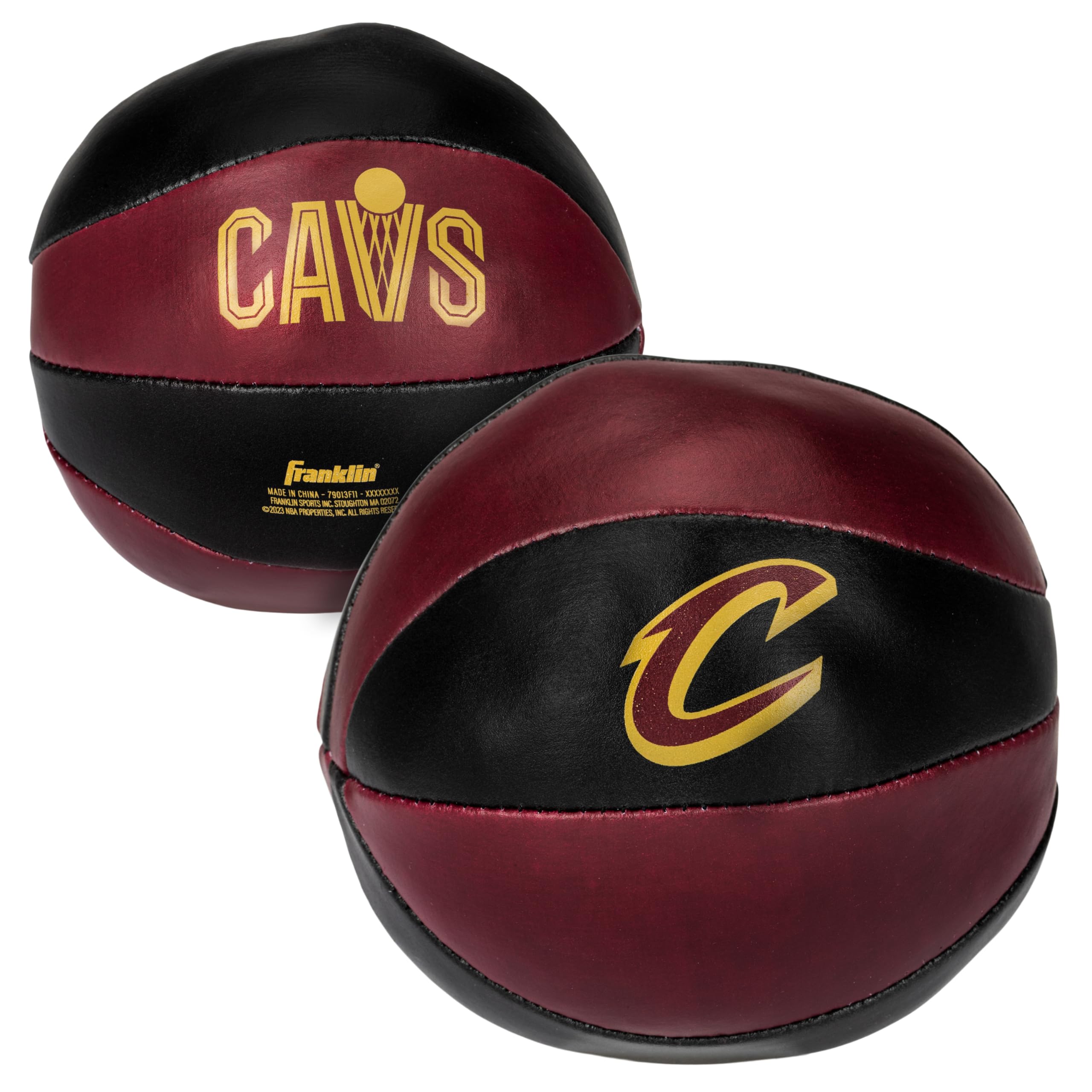 Franklin Sports Nba Cleveland Cavaliers Toy Basketballs - 2 Pack Of Kids Soft Mini Basketballs For Over The Door + Indoor Hoops