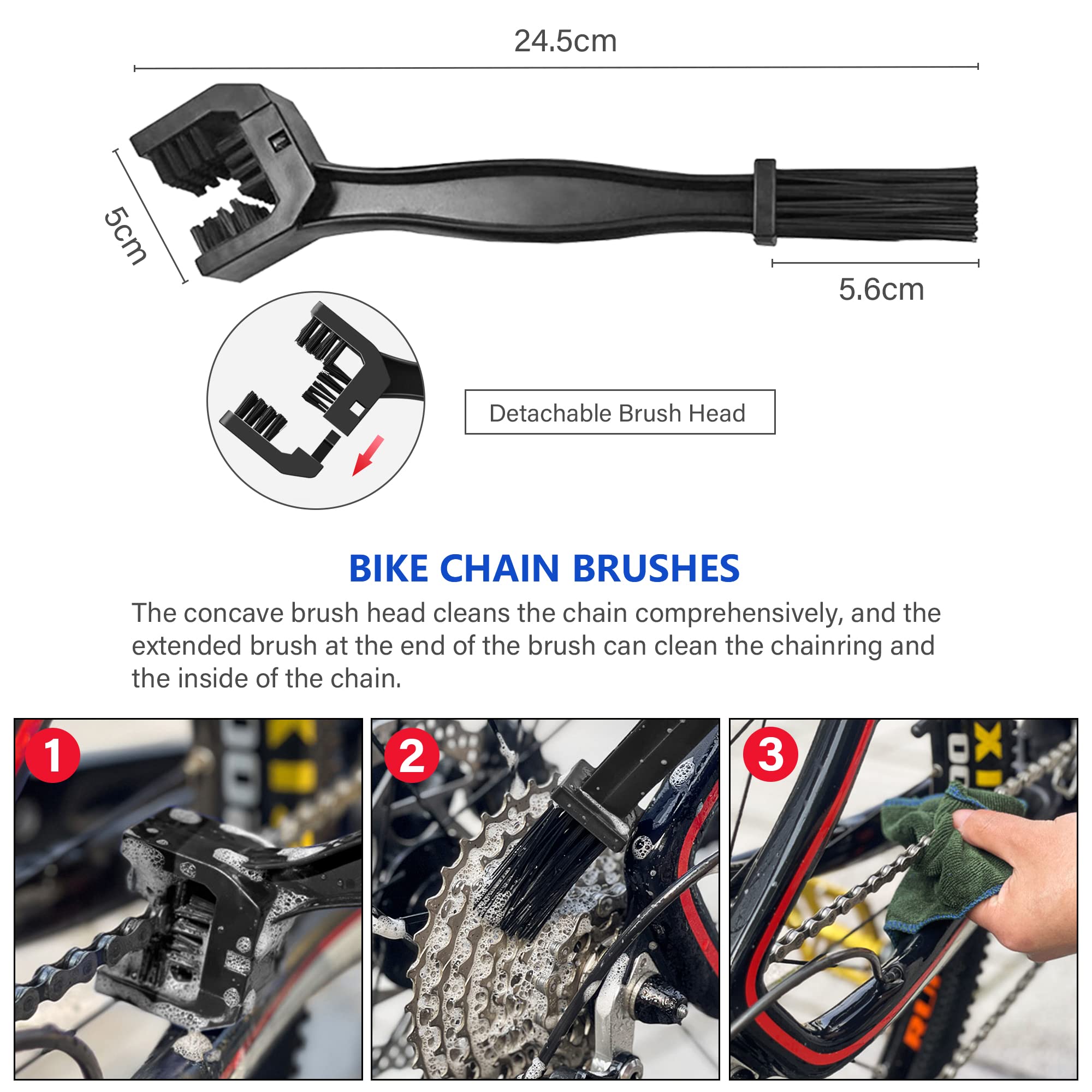 Yimax Bike Chain Cleaner Set, Bicycle Cleaning Kit Chain Lube And Cleaning Spray Biodegradable Bike Chain Lubricant With Brushes