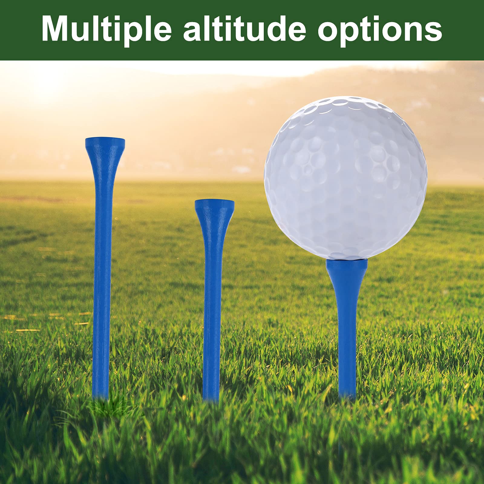 Gfgl Golf Tees (Blue) Durable Bamboo Tees 100Pcs 3-1/4'' Friendly Biodegradable Material Reduce Friction Side Spin More Stable