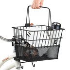 Retrospec Bicycles Detachable Steel Half-Mesh Apollo Bike Basket with Handles, Black