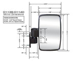 Cipa 01140 Golf Cart Side View Mirror