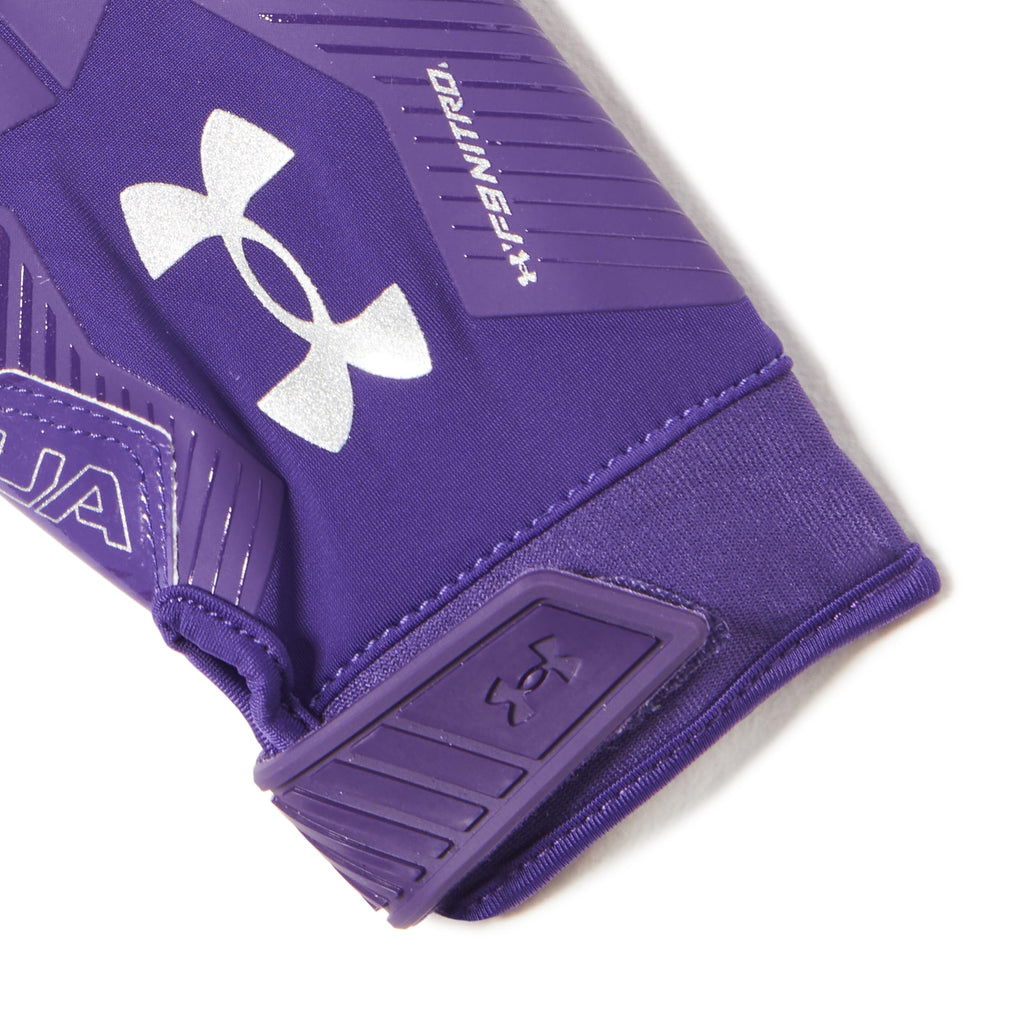 Under Armour Men'S F9 Nitro Football Gloves, (500) Purple/Purple Emerite/Metallic Silver, Small