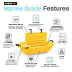 Cuddy Floating Cooler and Dry Storage Vessel for Land & Water - 40QT- Great for River, Beach, Kayak, Pool, & Lake - Yellow