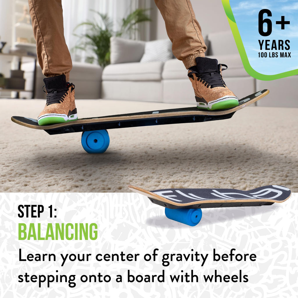 Flybar 3 in-1 Learn to Skate - Complete Skateboard for Beginners, Balance Board, Skateboard Accessories, Learn Skate Tricks Fast