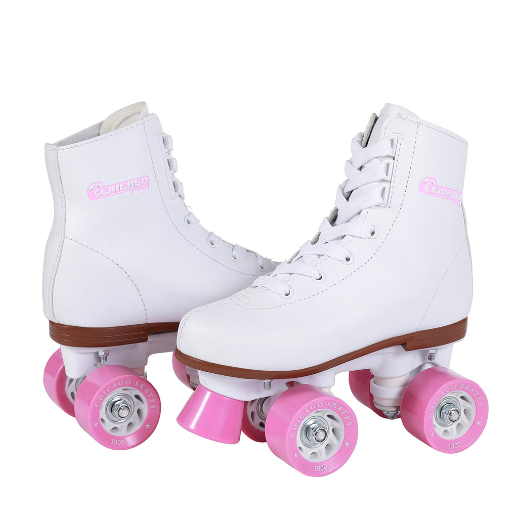 Chicago Girls Rink Roller Skate - White Youth Quad Skates - Size 4