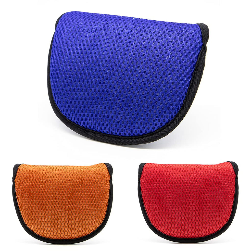 Golf Putter Cover,Mallet Putter Headcover Mesh Golf Putter Head Cover Golf Head Covers With Magic Tape For Heel Shaft Rh Lh Fits
