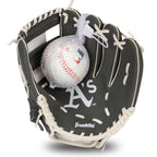 Franklin Sports Mlb Youth Teeball Glove + Foam Ball Set - Kids Oakland Athletics Baseball + Teeball Mitt And Ball - Perfect Firs