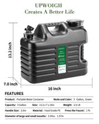 5 Gallon Water Jug, Thickened Water Storage Overlanding Gear Containers, Camping Essential Truly Leak-Proof Black Water Tank,Bpa