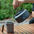 Alocs Camping Kettle - 1L Mini Camp Kettle - Portable Camping Tea Kettle - Lightweight Aluminum Camping Coffee Pot With Carry Ba