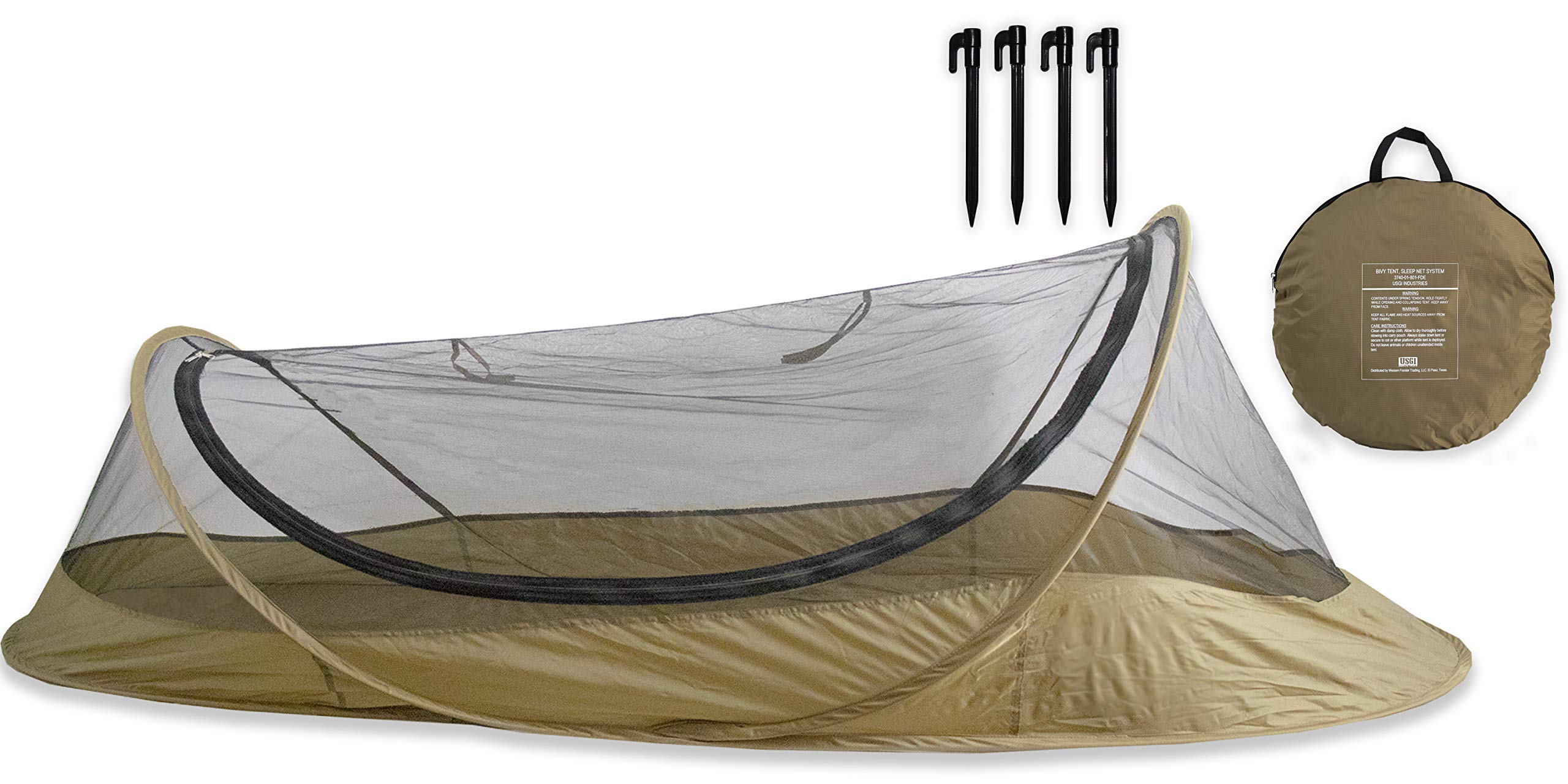 Usgi Industries Bivy Tent | Lightweight Single Person Sleeping Net System For Outdoors, Camping, Survival, Hiking, Backpack | Me