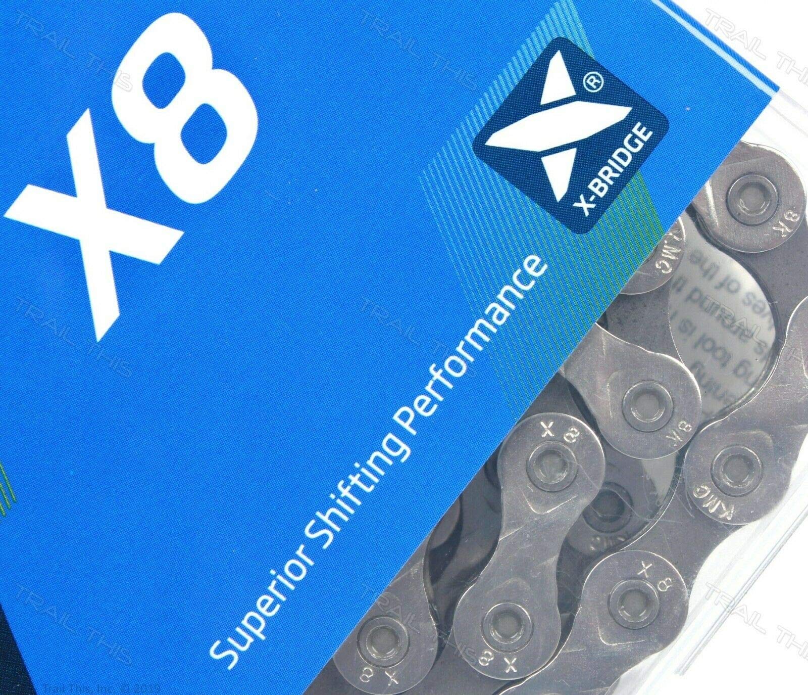 Kmc X8 8-Speed Nickel Plate Edition X-Series Bicycle Chain Compatible With Shimano, Sram, Campagnolo And All Major Systems