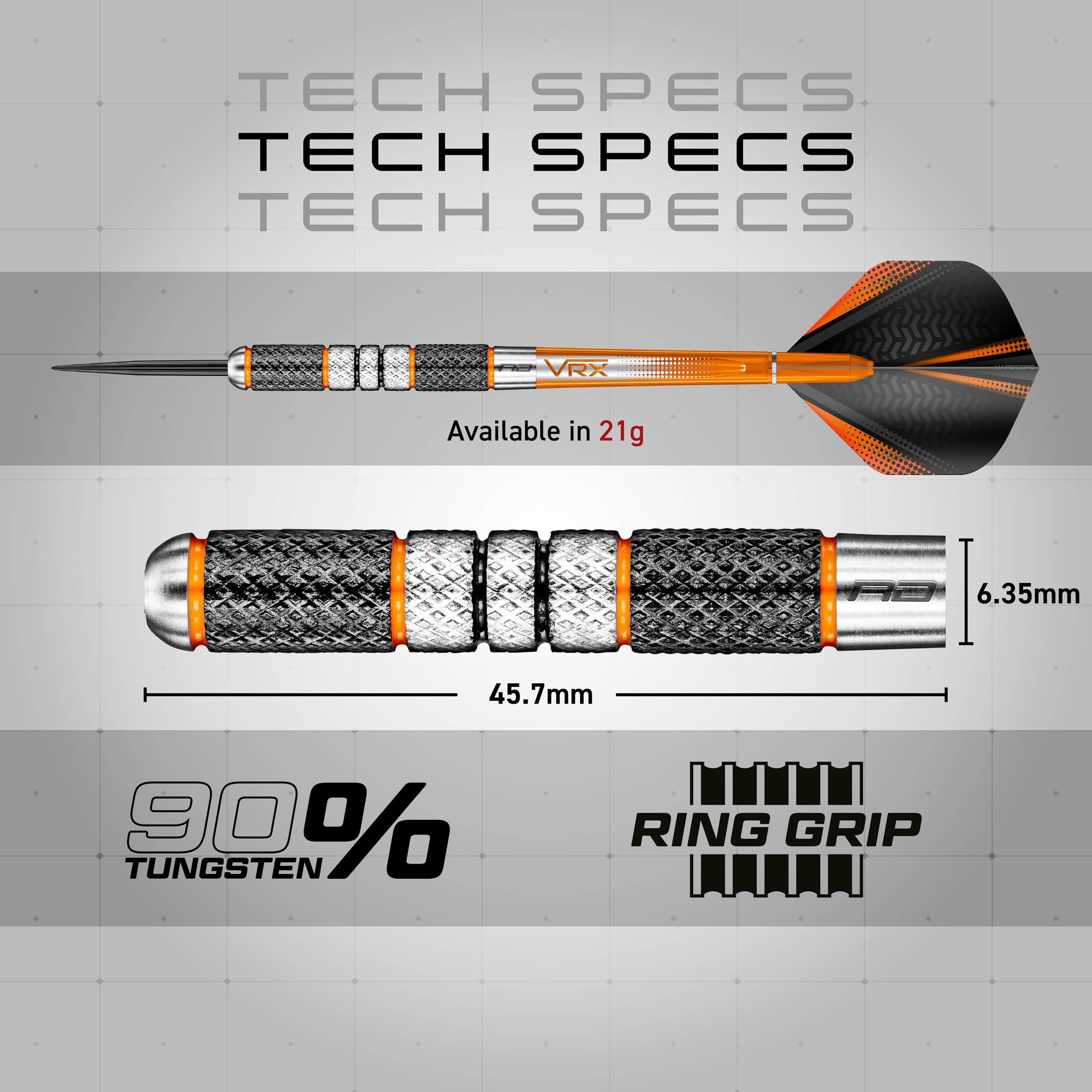 Red Dragon Amberjack 2: 21G Tungsten Darts Set With Flights And Shafts (Stems)