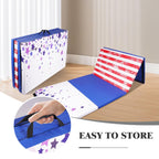Folding Exercise Aerobics Mat, 4'X8'X2'' Extra Thick High Density Gymnastics Mat, Anti Tear Exercise Aerobics Mats For Mma, Stre