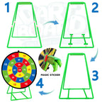 Large Dart Board For Kids With Stand, Double Sided Kids Dart Board With 12 Sticky Balls And Darts,Family Party Party Supplies Fo