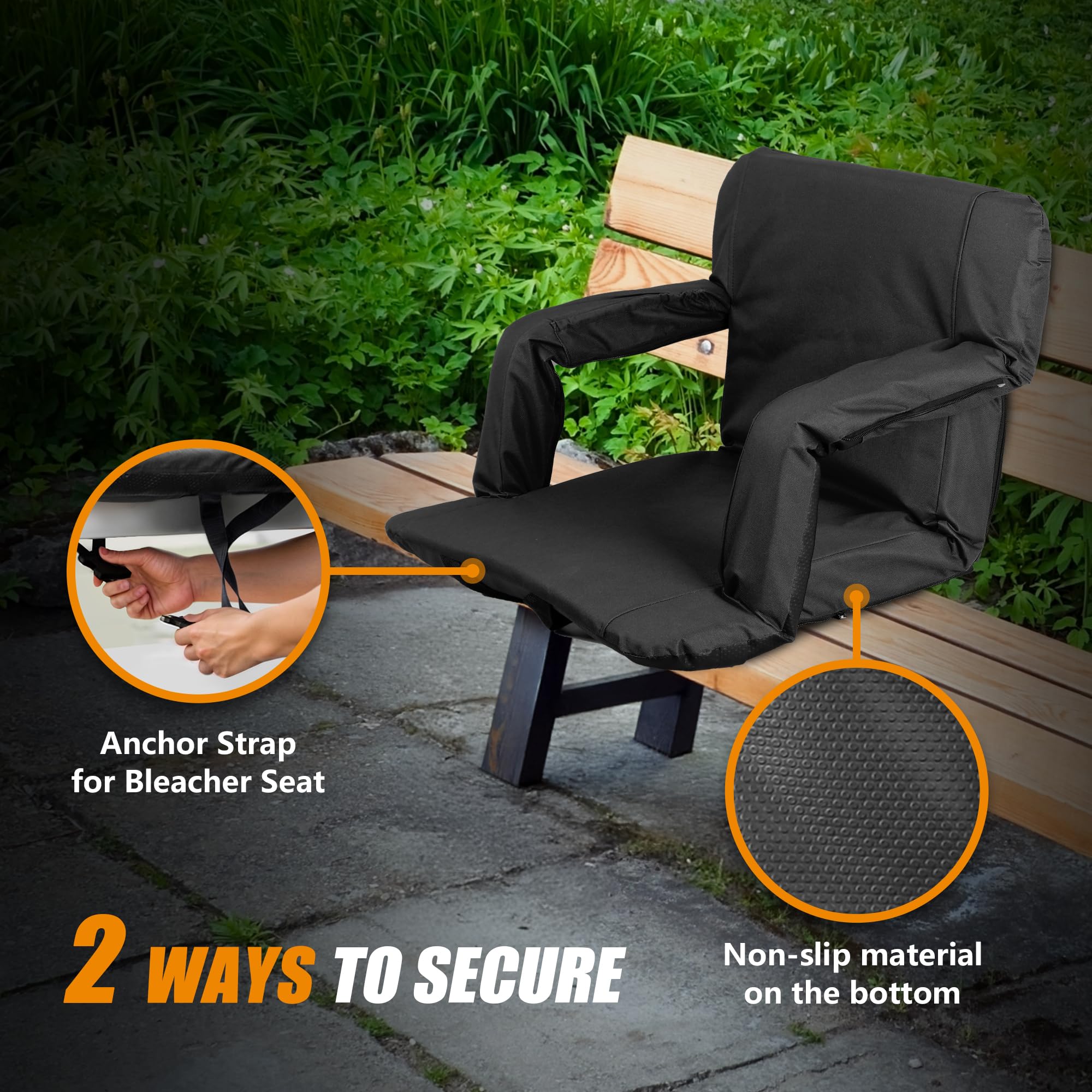 Nova Microdermabrasion Stadium Seats With Back Support And Cushion Bleacher Seat Chairs Stadium Seats For Bleachers Portable 2 P
