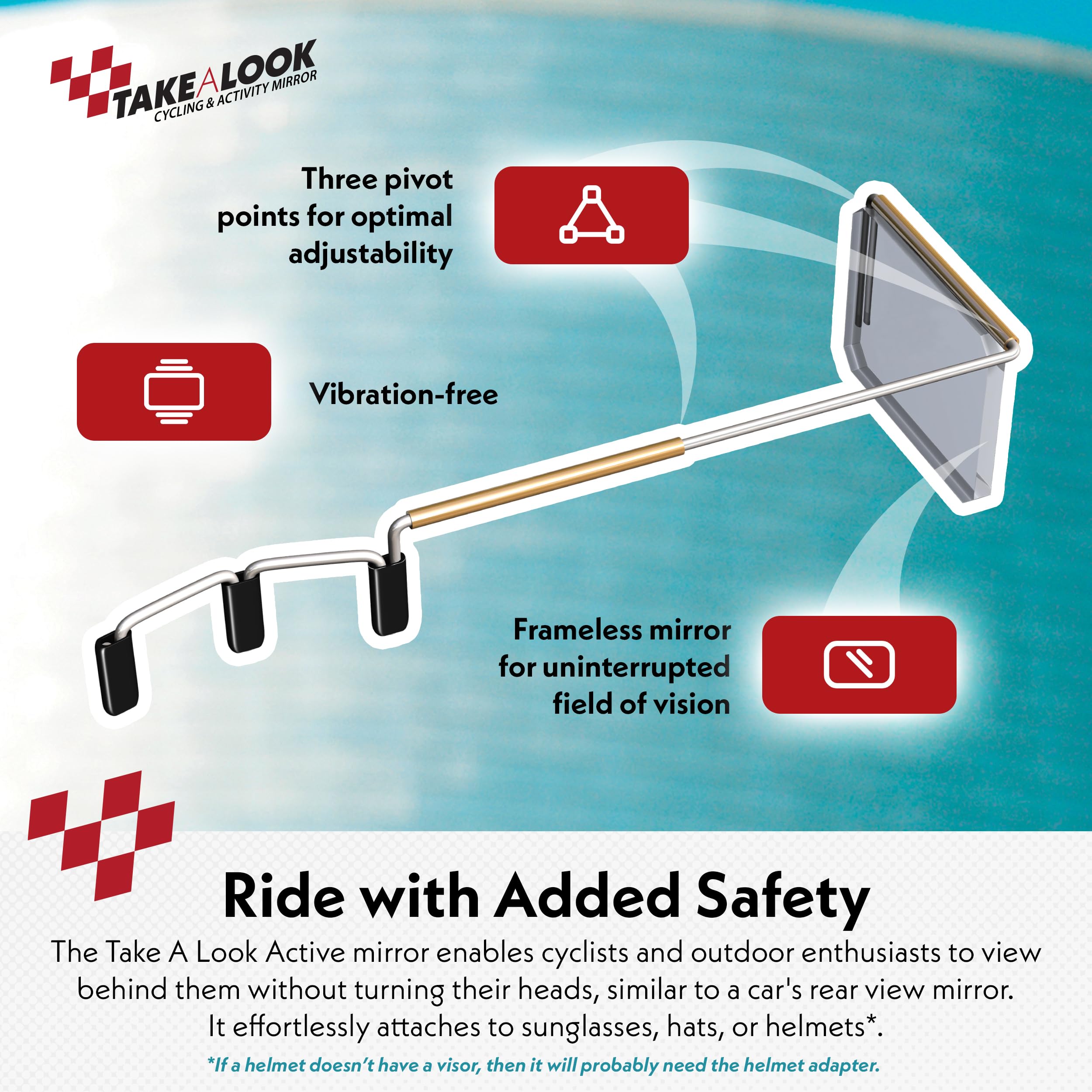 Bike Peddler Take A Look Cycling Eyeglass Mirror (Original)