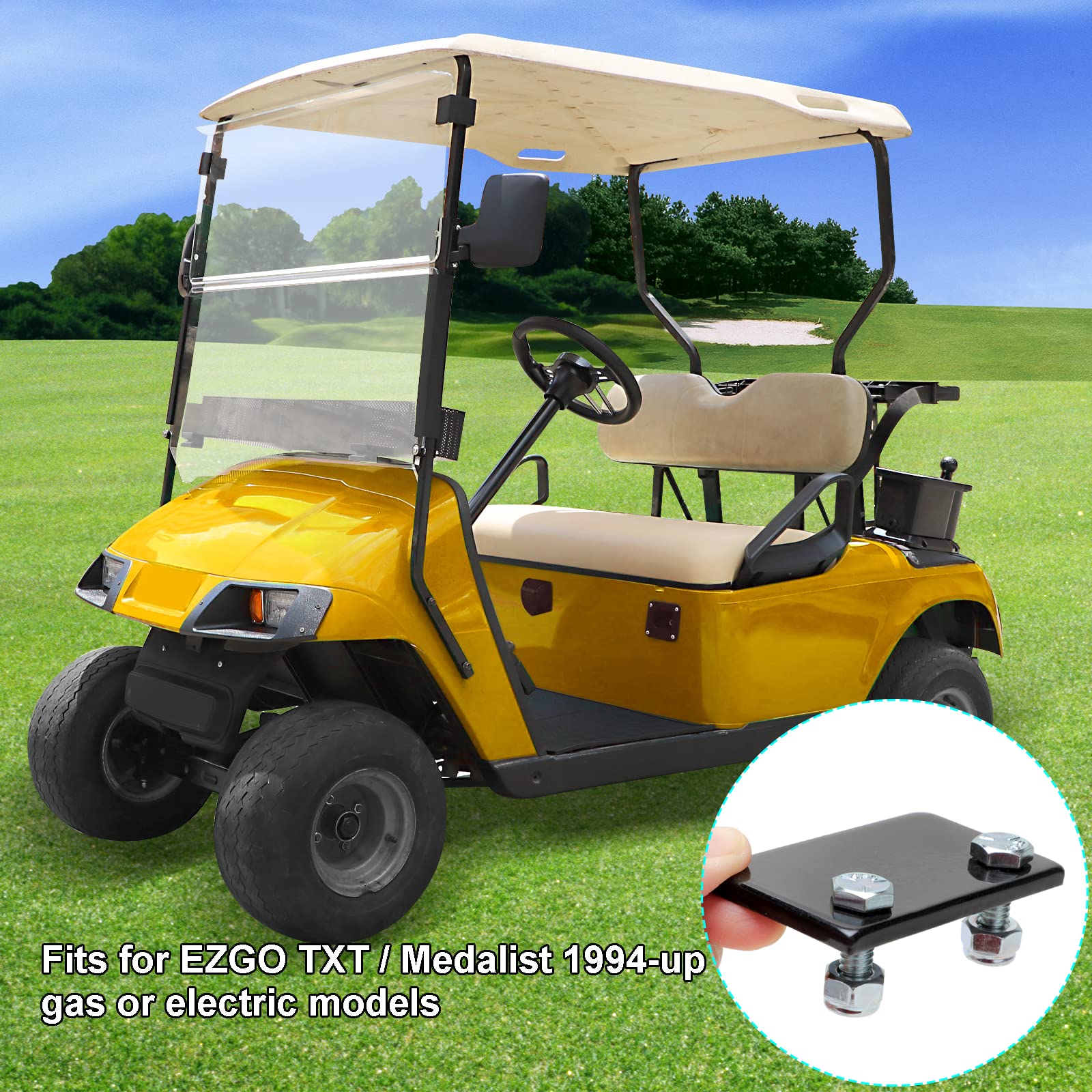 Roykaw Golf Cart Hill Brake Catch Bracket Plate For Ezgo Txt And Medalist 1994-Up Gas Or Electric Models,Replaces Oem# 70080-G02