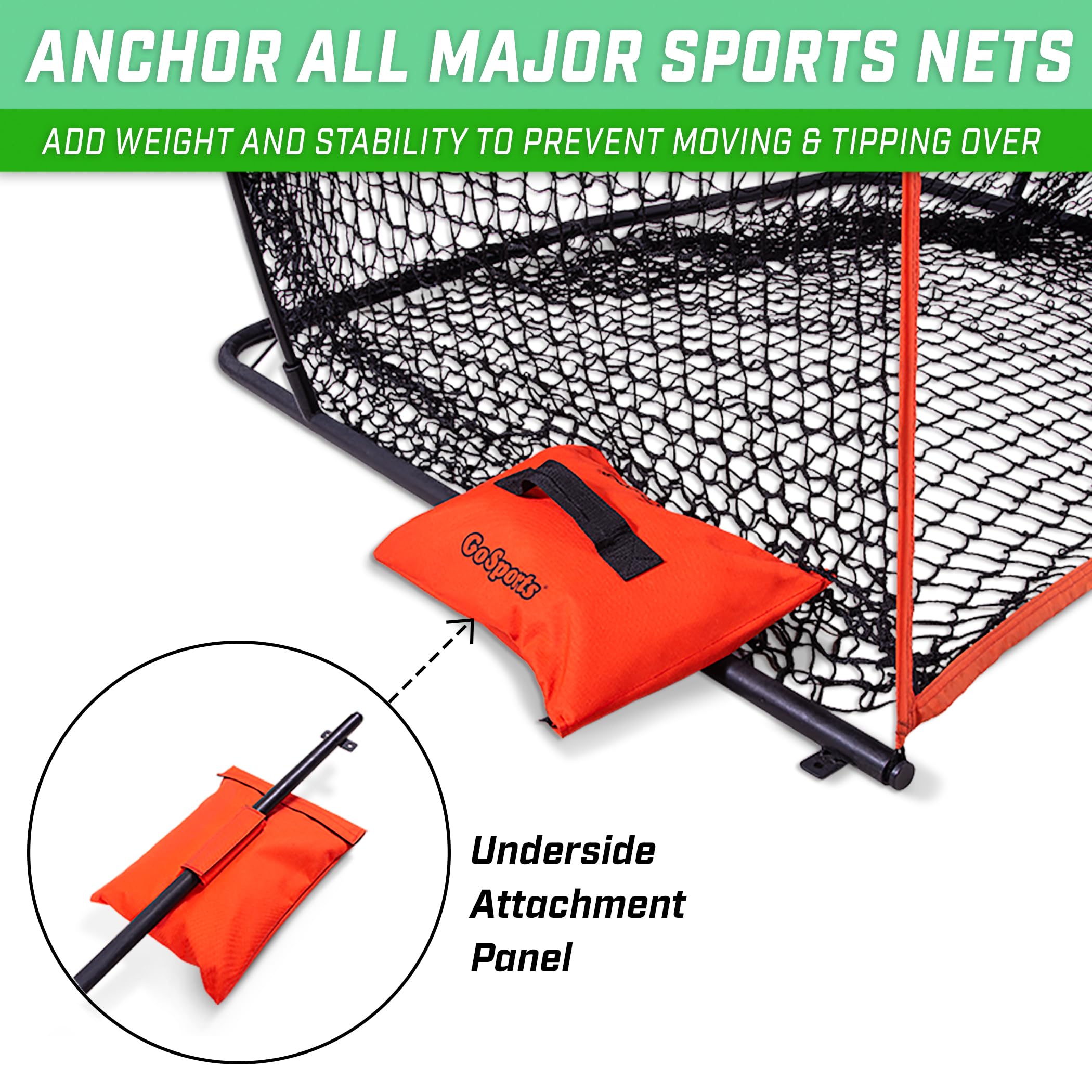 Gosports Sports Net Sandbags Set Of 4 Weighted Anchors For Baseball Nets, Soccer Goals, Golf Nets, Football Nets, Hockey Nets An