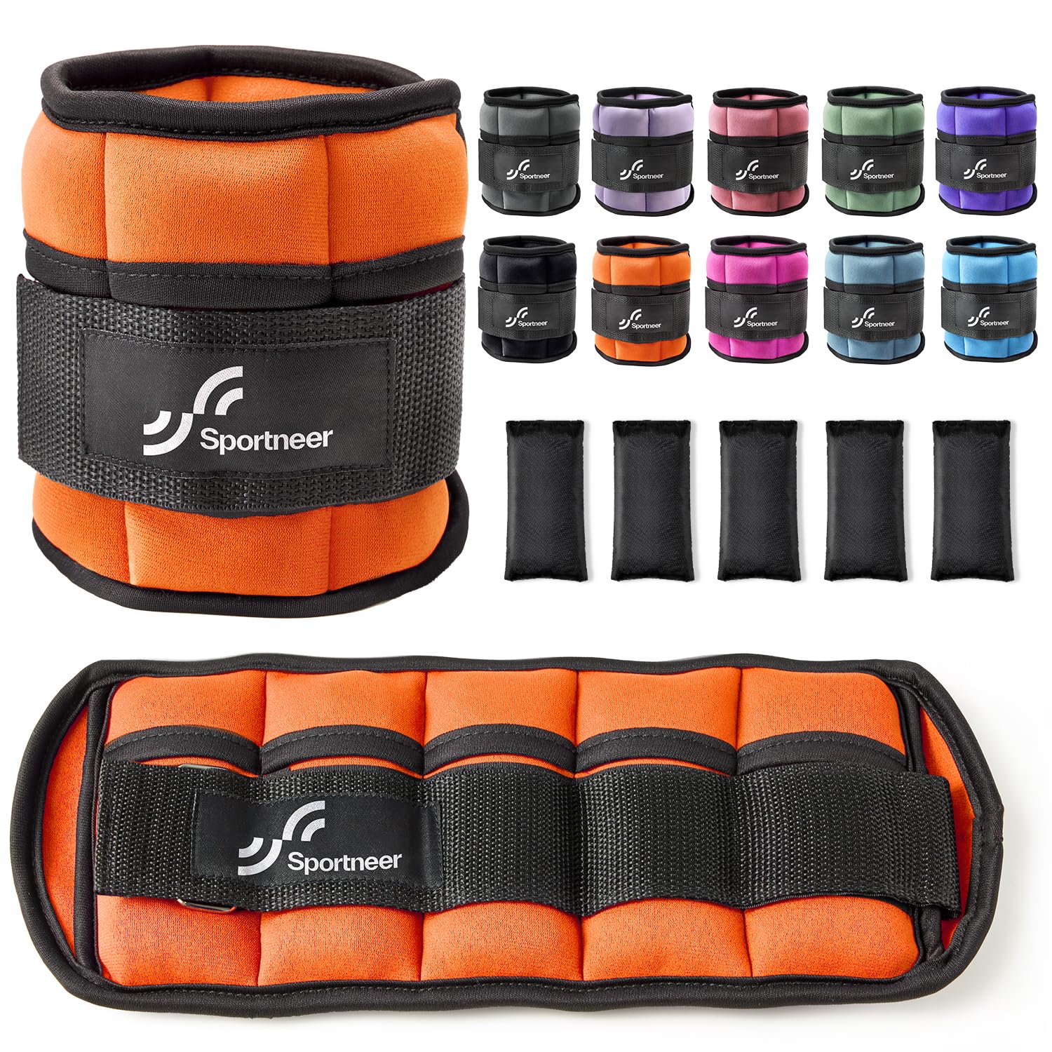 Adjustable Ankle Weights, 4.6 kg Sportneer 1 Pair Wrist Weights Arm Leg Weight Straps Equipment for Indoor Outdoor for Fitness, 