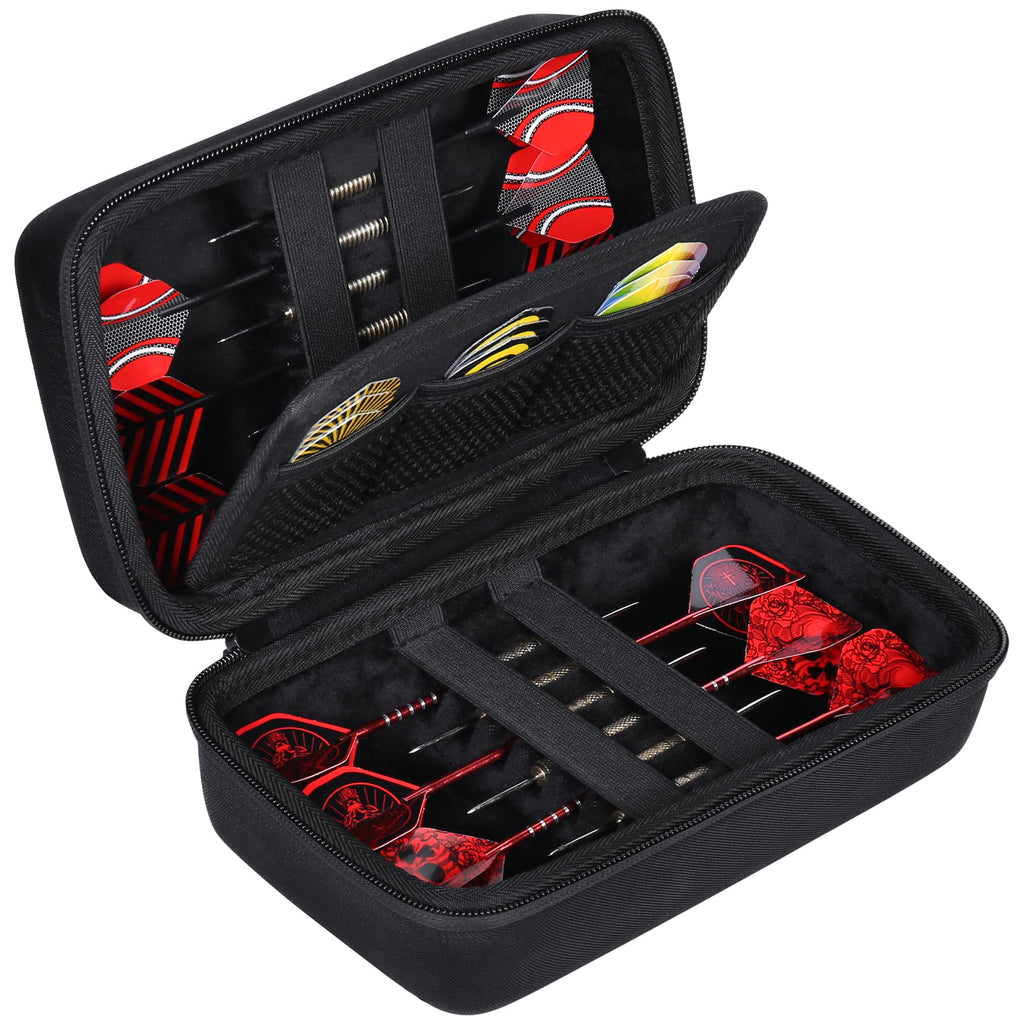 Co2Crea Hard Case Compatible With Steel Tip Or Soft Tip Darts, Holds 12 Darts And Extra Accessories, Built-In Storage Tubes And 