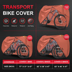 Zettum Bike Cover For Transport 3 Bikes - Outdoor Bike Covers For 3 Bikes On Rear Bike Rack Transport Heavy Duty Waterproof, 600