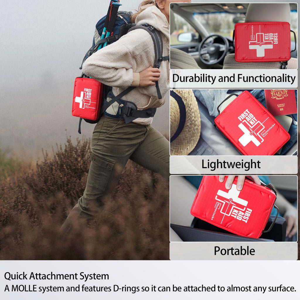 ?2023 Upgrade?Compact First Aid Kits,Portable First Aid Kit With Labelled Compartments Molle System Medical Kit For Car, Hiking,