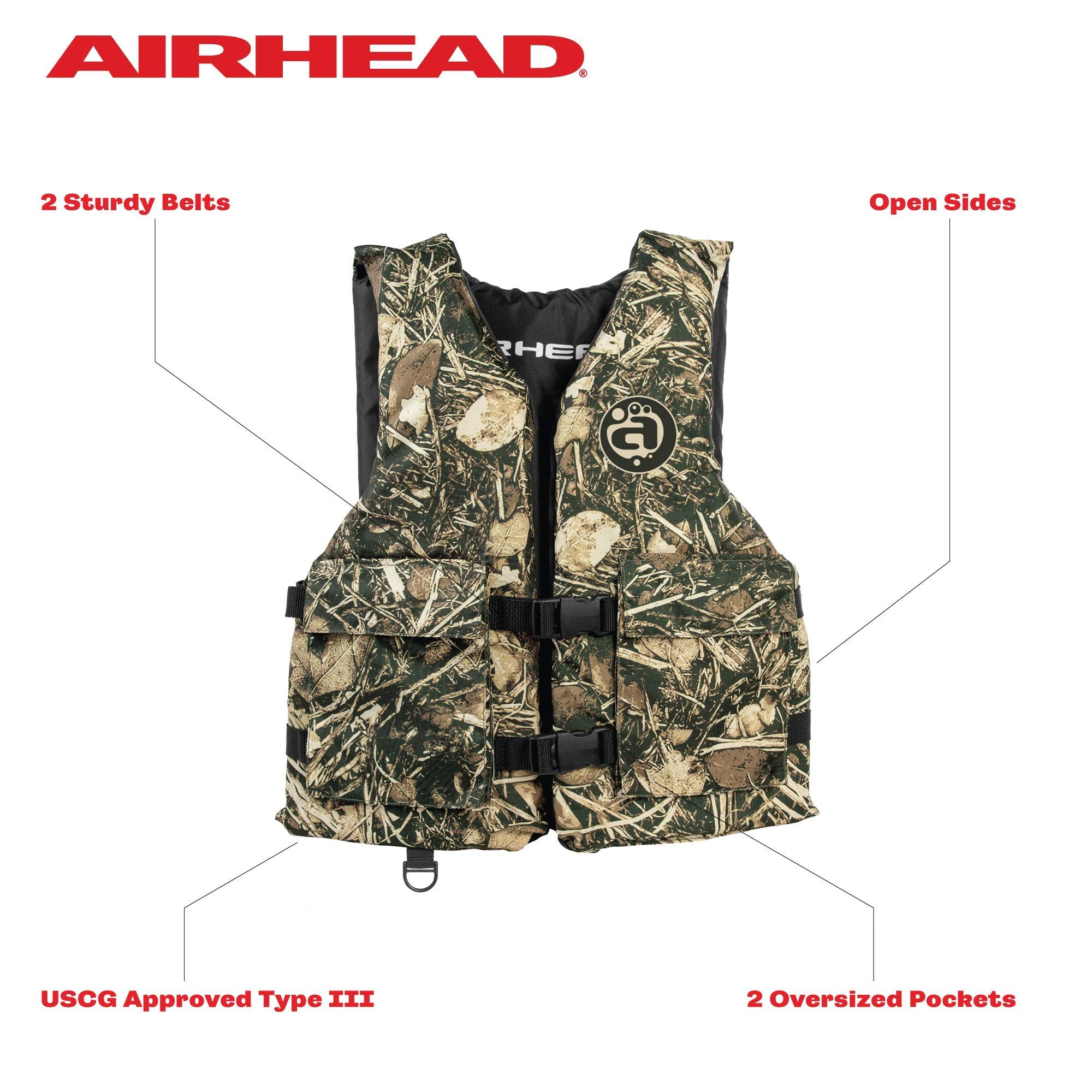 Airhead Sportsman Type Iii, Uscg Approved Fishing And Boating Life Jacket